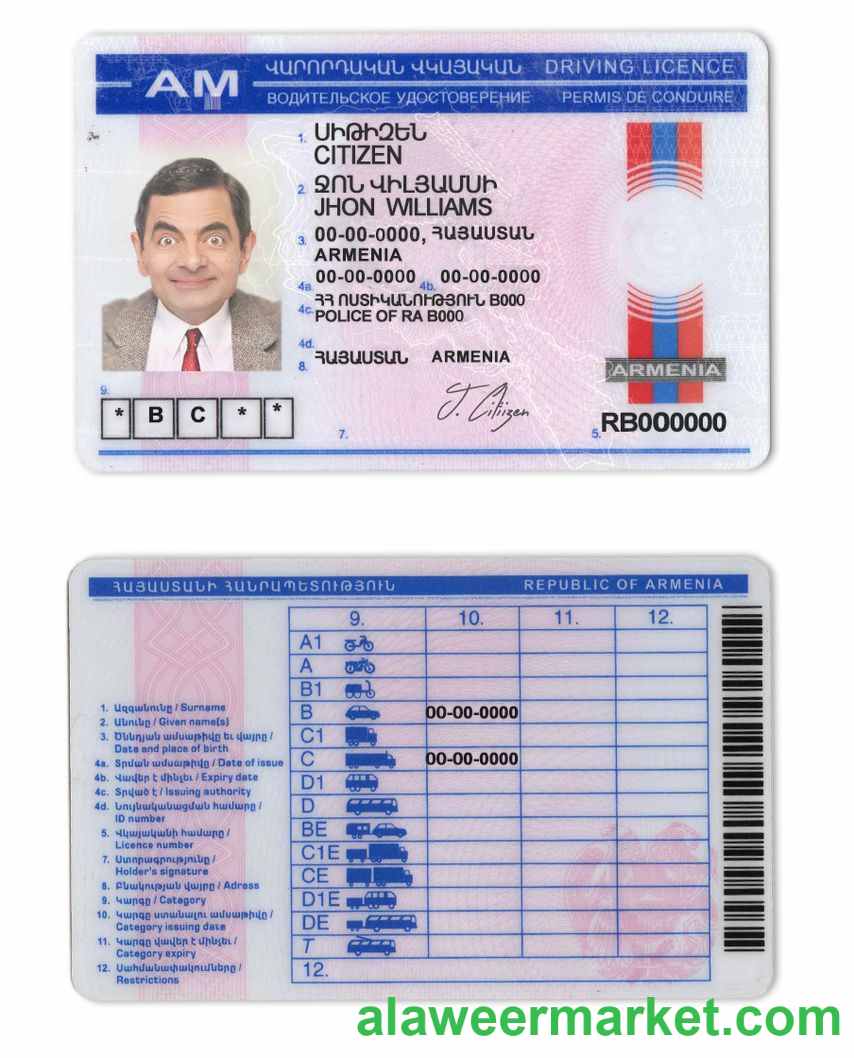 Armenia driving license